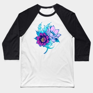 Cyberpunk Flowers Baseball T-Shirt